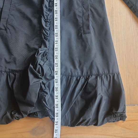 Blanc Noir Black Ruffled Trench Coat Womens M - Picture 12 of 16